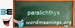 WordMeaning blackboard for paralichthys